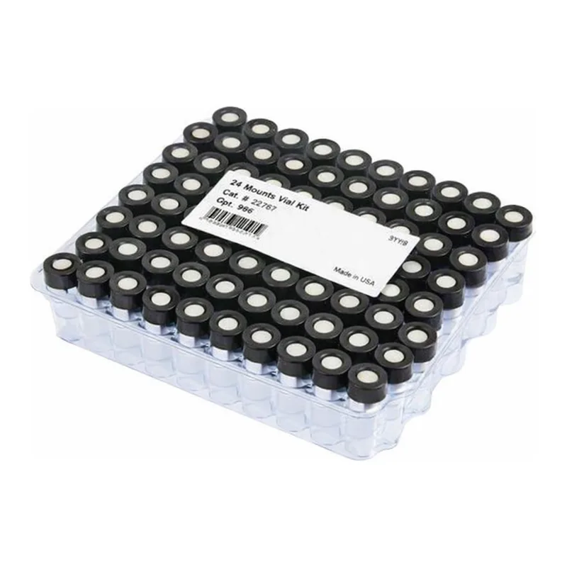 Restek Vial Kit, Big Mouth, Clr 10-425 Threaded Blk Cap w/Red PTFE/Sil Pack of 100