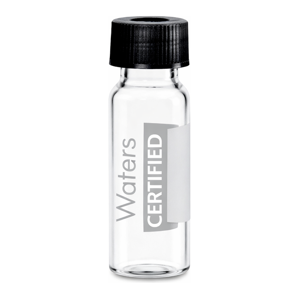 Waters LCGC Certified Clear Glass 12 x 32 mm Screw Neck Vial, with Cap and PTFE/Silicone Septum, 2 mL Volume, 100/pk