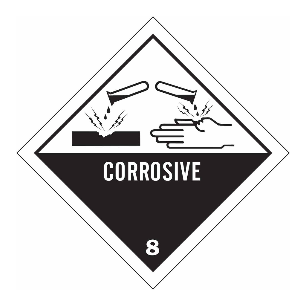 Brady CORROSIVE 8 Hazardous Material Shipping Labels