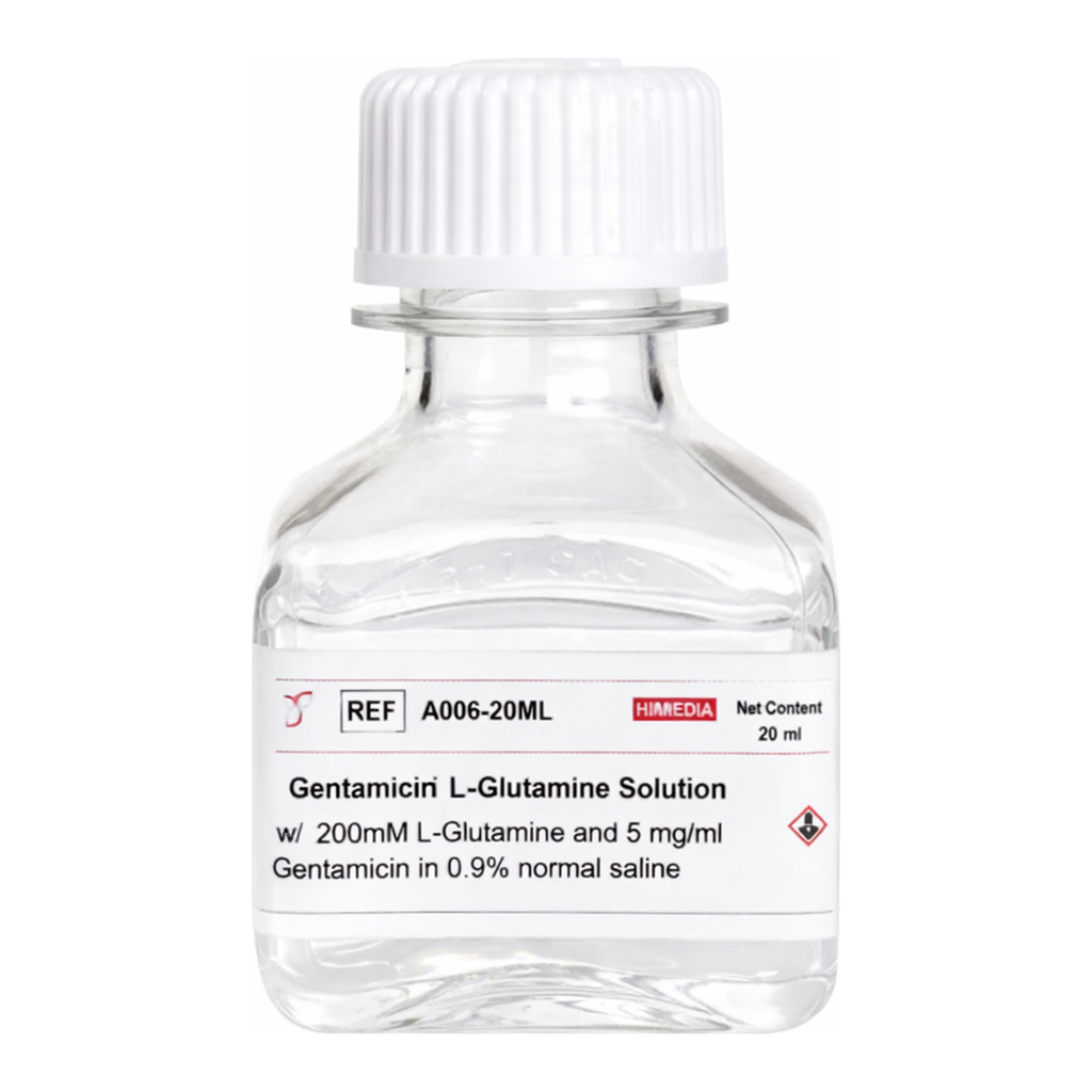 Himedia Gentamicin L-Glutamine Solution w/ 200mM L-Glutamine and 5 mg/ml Gentamicin in 0.9% normal saline
