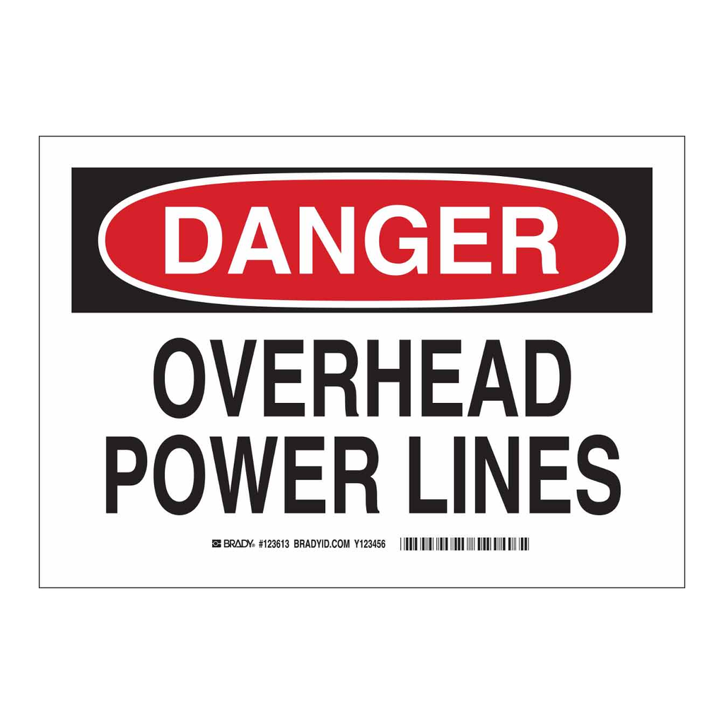Brady DANGER Overhead Power Lines Sign