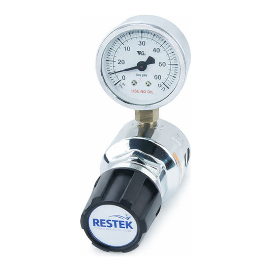 Restek Line Regulator, Brass, Single Stage, Ultra High Purity Outlet Pressure: 0-50psig