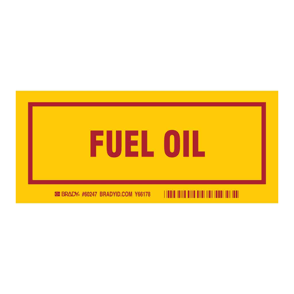 Brady FUEL OIL Labels