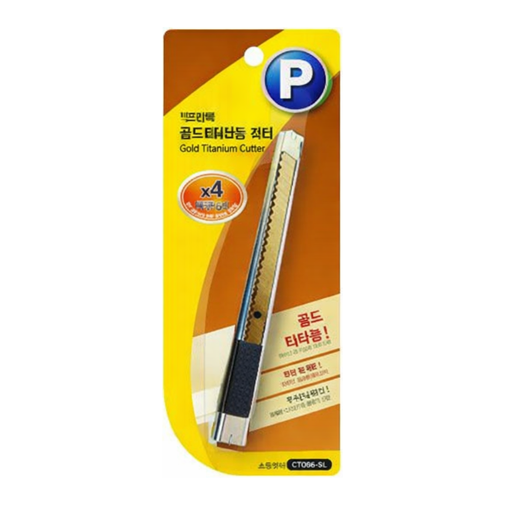 OFFICENEX 프린텍 골드 티타늄소형커터칼 CT09-SL(소형, 128x11mm)