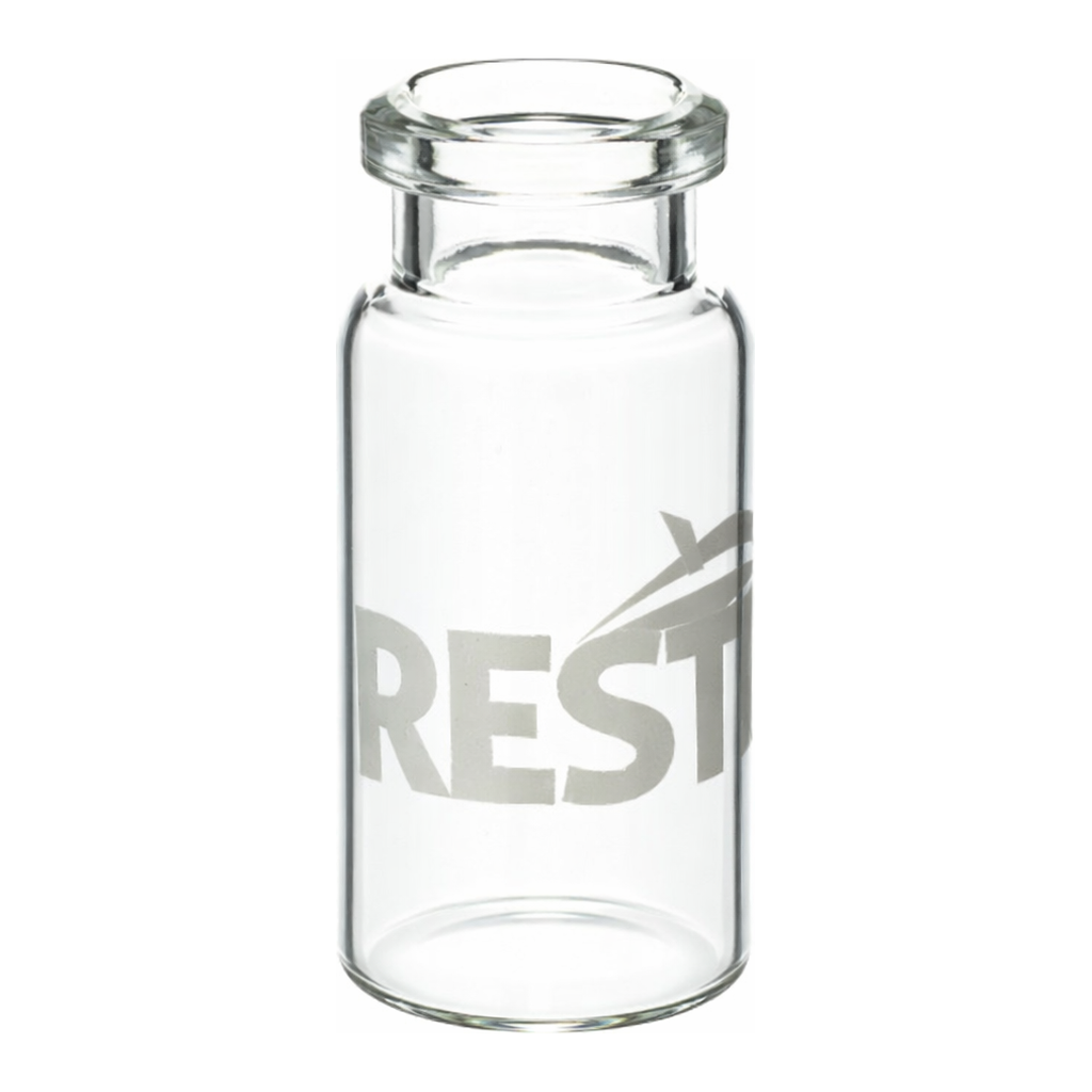 Restek Vials, Headspace, 10mL, 23x46mm, 20mm Crimp Flat Bottom 100 Pk