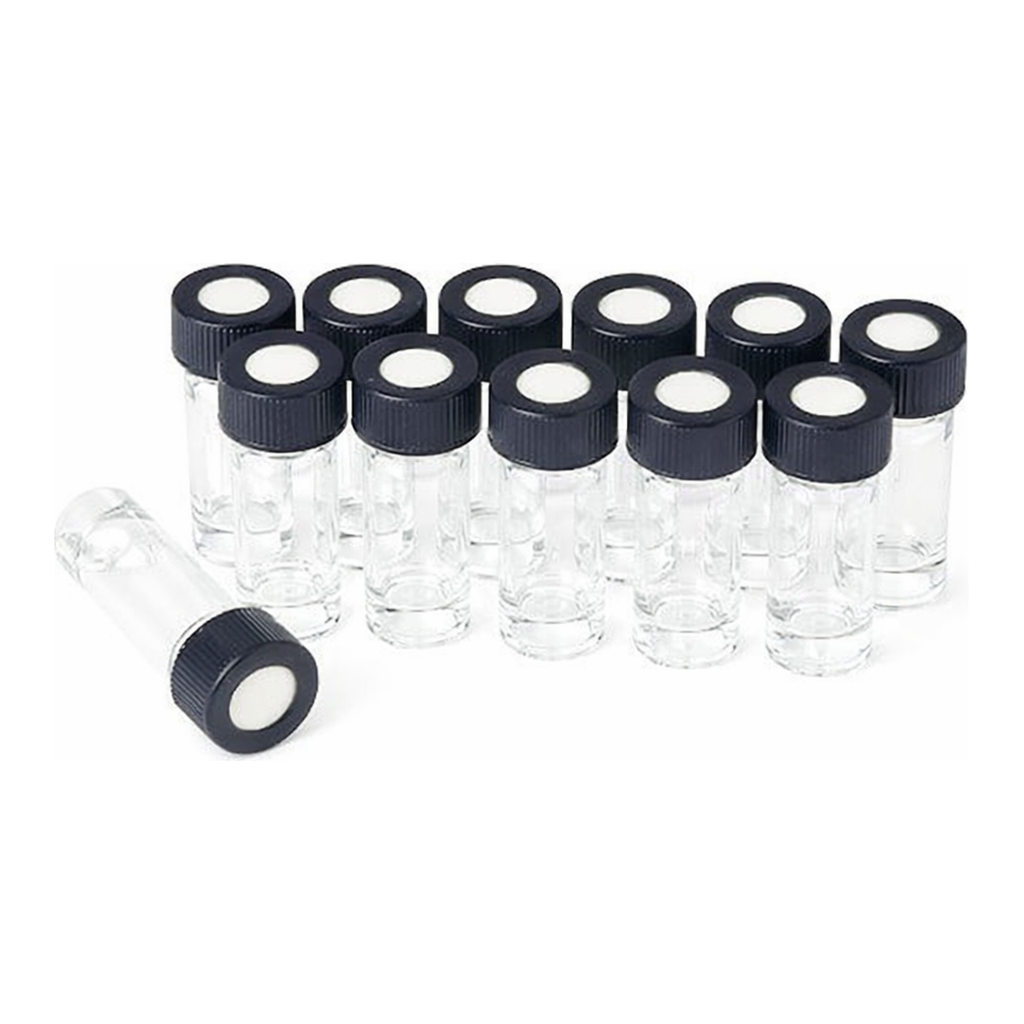 Restek 1.0ml Micro-Vial, Borosilicate Glass, Screw Thread Graduated, With Open Top Closure Pack o
