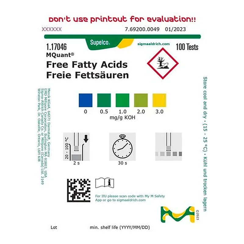 Merck Free Fatty Acids 100 TESTS