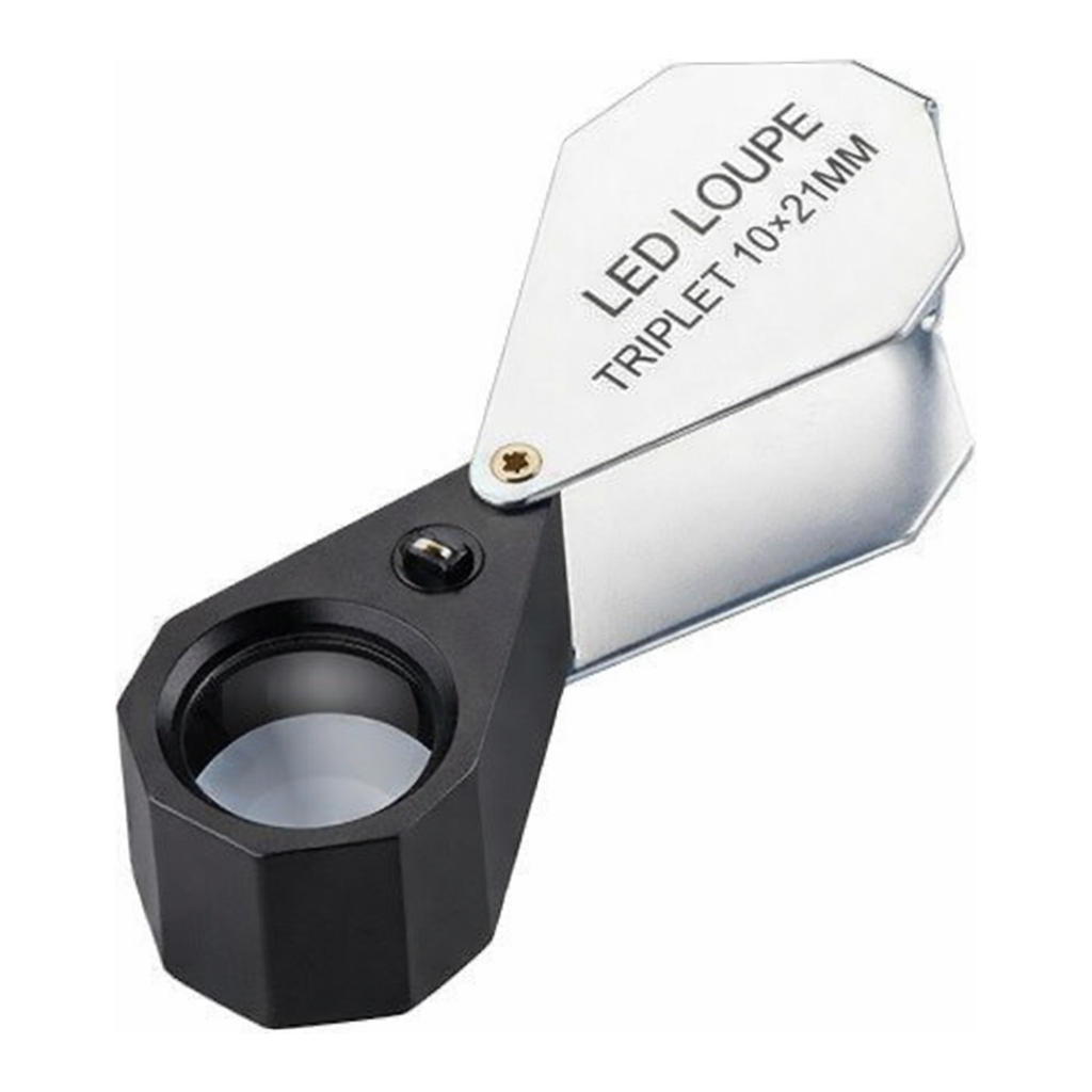 AS ONE folding type loupe 10 x white LED with LED Lightand others