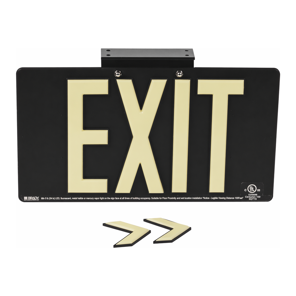 Brady BradyGlo Exit Sign - Single Bracket
