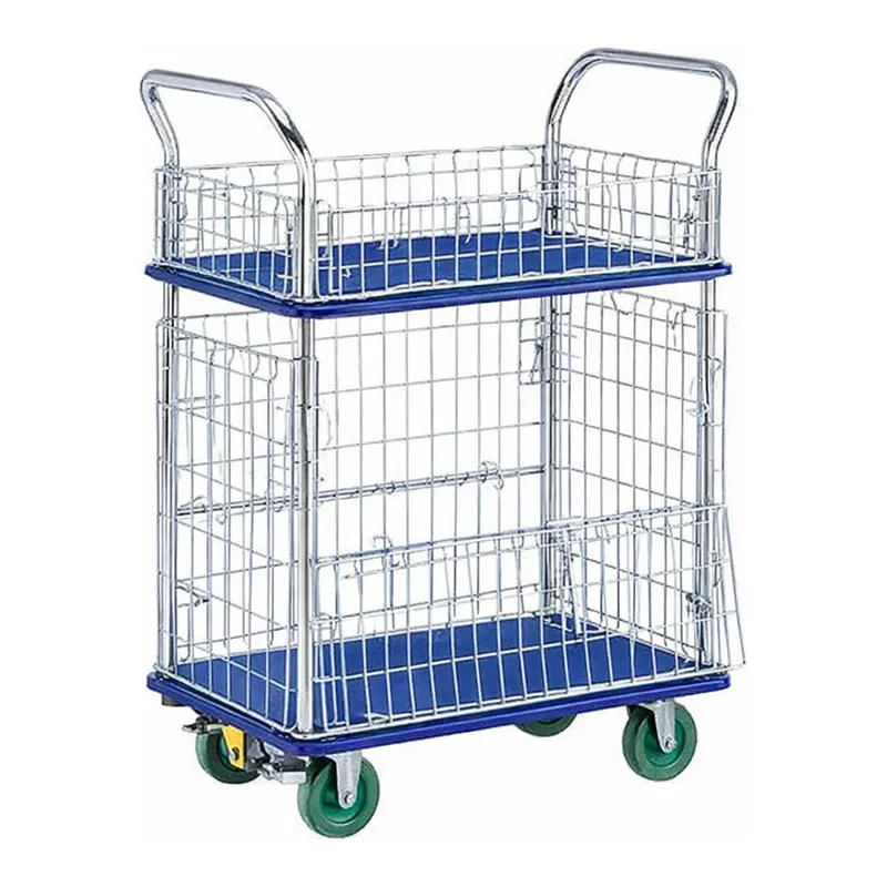 AS ONE 2-Stage Silent Wire Package Cart (SIZUKARU®Super), 시즈칼® 운반차 (2단식)