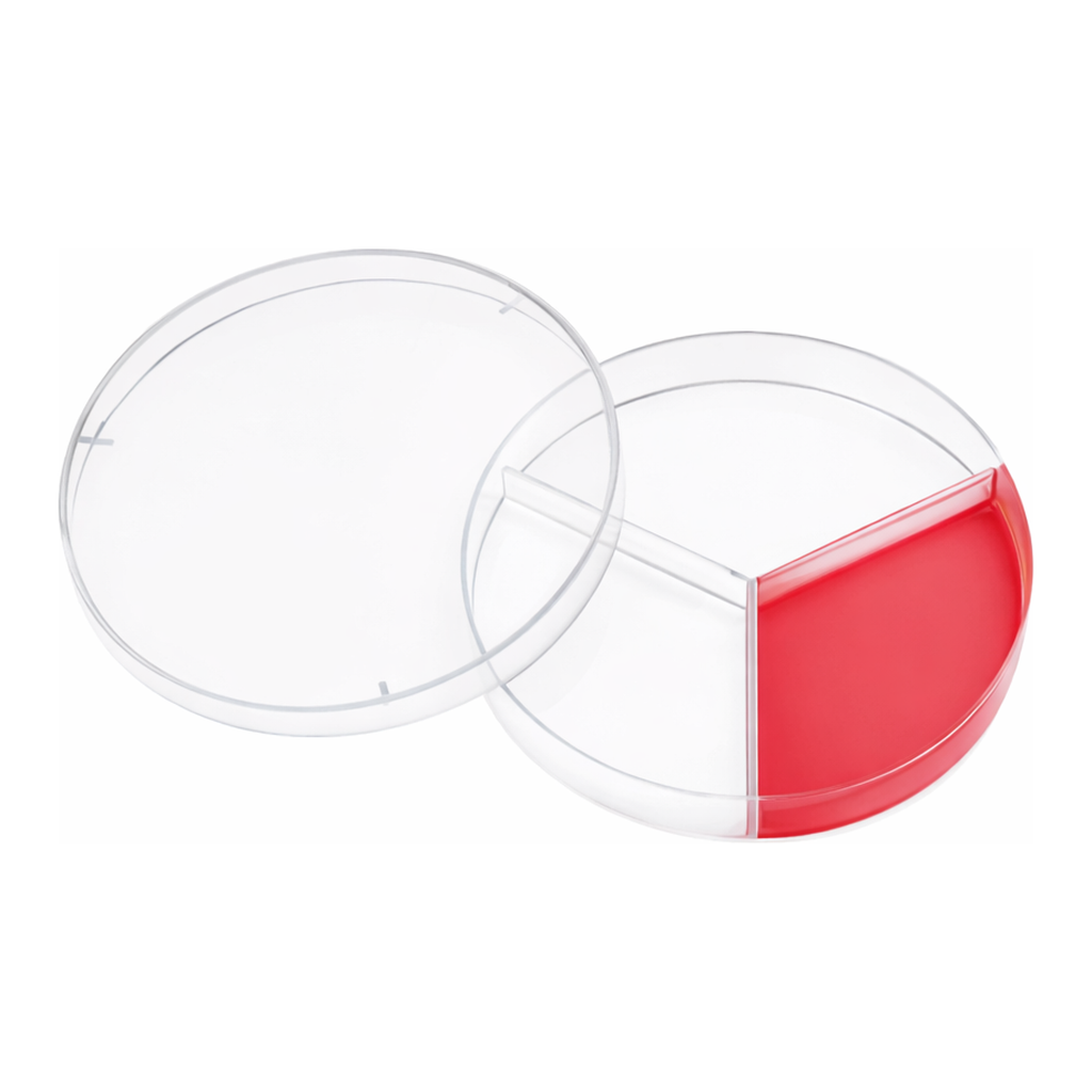 Daihan Science mediclin Φ90mm Sterile 2-&3-Compartment Petri Dish, PS, Venting Lugs for Free A