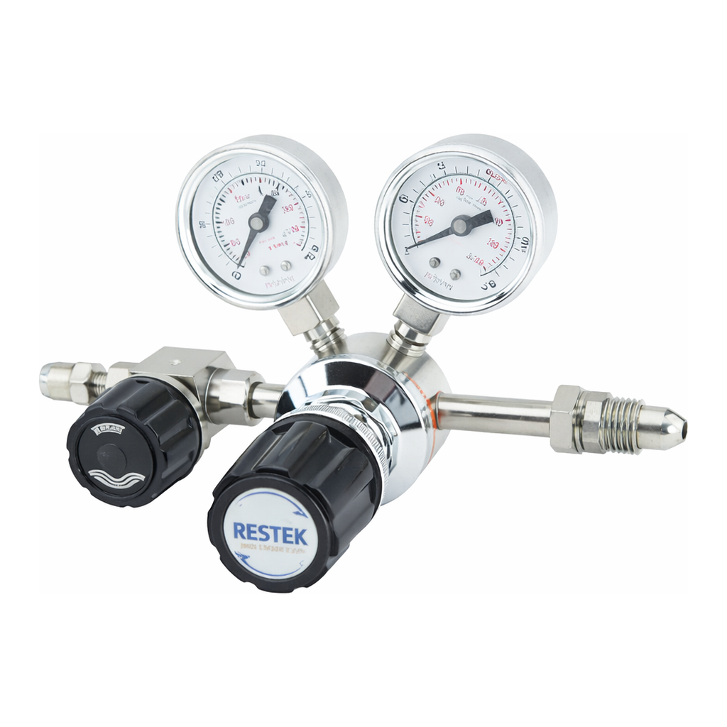 Restek Regulator, Brass, Dual Stage, Ultra High Purity Inert Gas, BS 341 #4