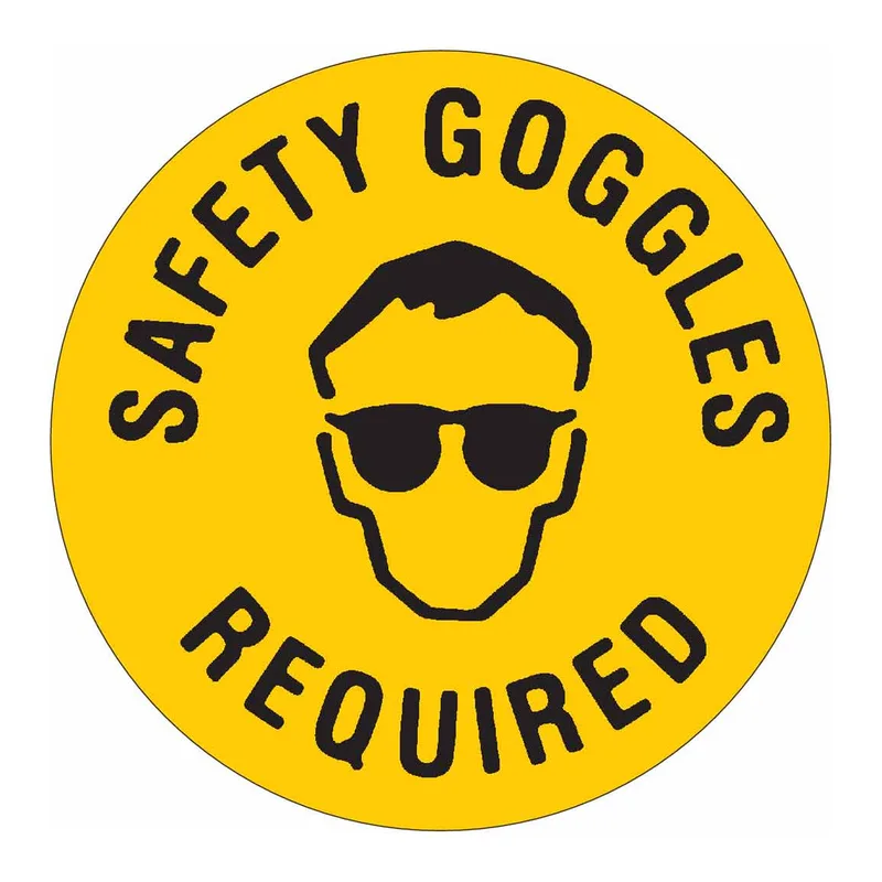 Brady SAFETY GOGGLES REQUIRED Anti-Slip Floor Sign