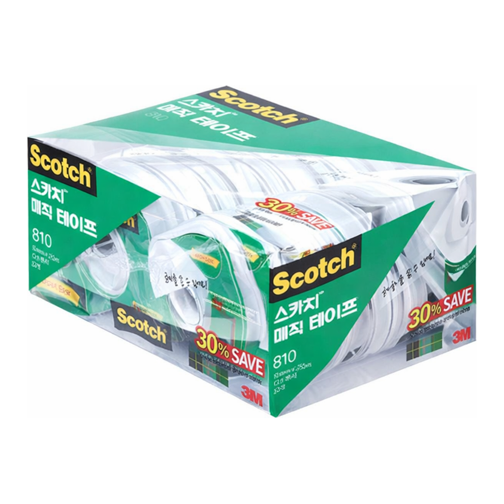 OFFICENEX 3M 스카치 매직테이프 디스펜서 810D-12 세이빙팩30%(12mmX20m 12개입)