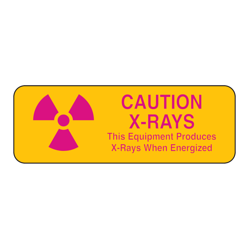 Brady Caution X-Rays This Equipment Produces X-Rays When Energized Sign