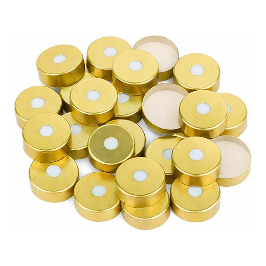 Restek Magnetic Seal w/Septa, 20mm Magnetic Crimp Cap with PTFE/Silicone Septum (tan/white) w/5mm