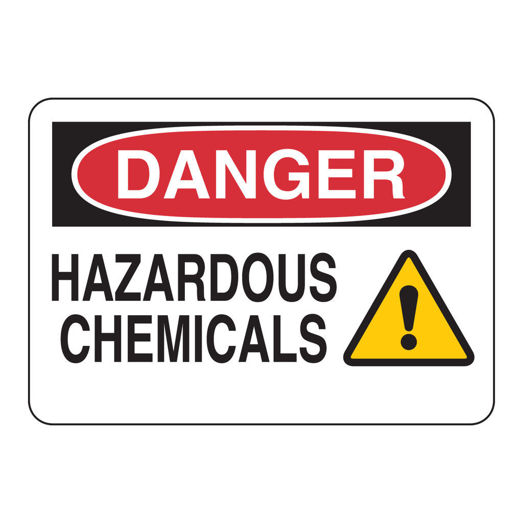 Brady DANGER Hazardous Chemicals Sign