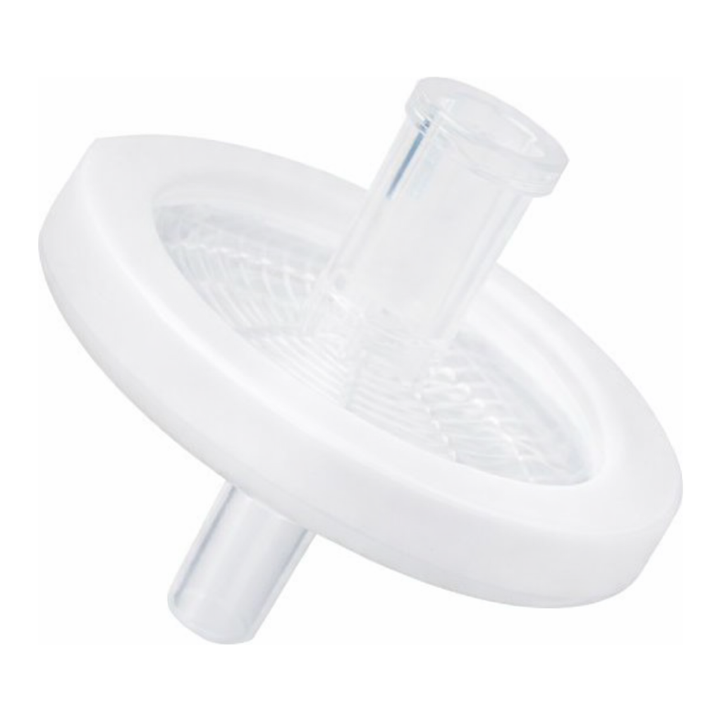 Restek Syringe Filter, 25mm, 0.45um PTFE 100pk White Luer Lock Inlet