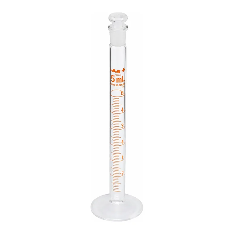 AS ONE Graduated Cylinder with Plug 5mL with Test Results Document