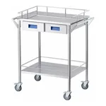 AS ONE Storage Stainless Steel Cart 2 Stages Knob Blue 600 x 450 x 835mm