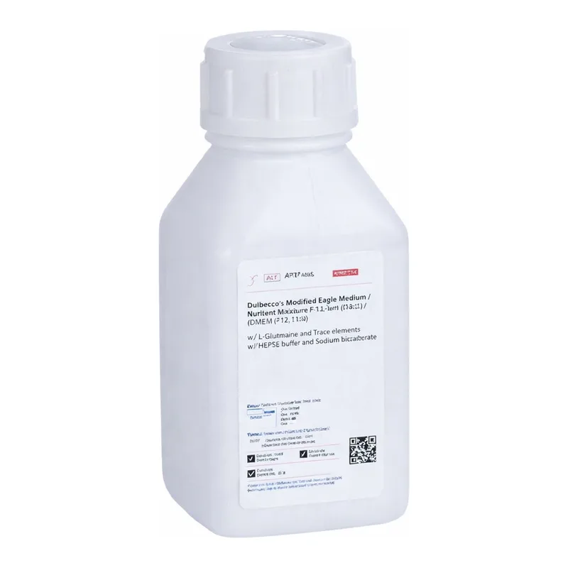 Himedia Dulbecco`s Modified Eagle Medium / Nutrient Mixture F-12 Ham (DMEM / F12, 1:1 Mixture) w/ L-Glutamine and Trace elements w/o Phenol red, Sodium bicarbonate and HEPES buffer