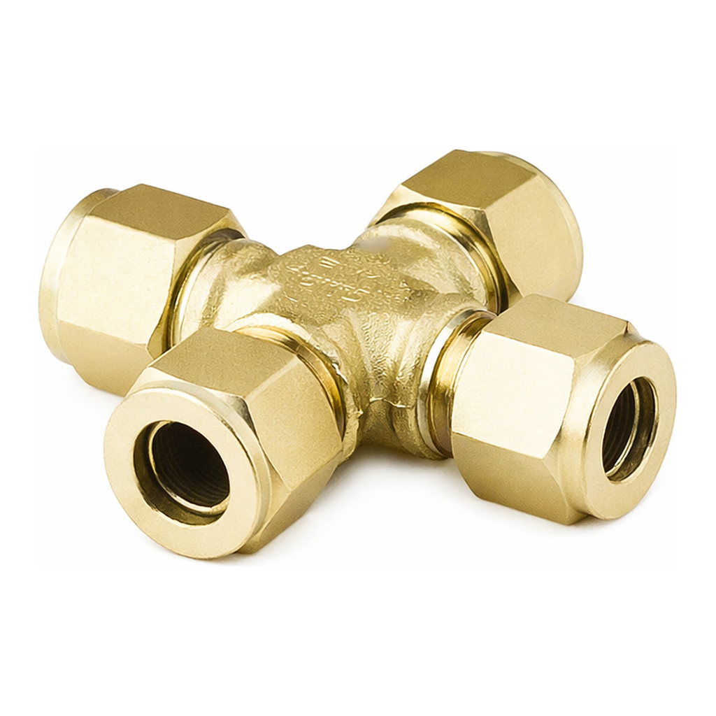 Restek Swagelok Fitting, Brass, 1/8in Cross, 2-pk