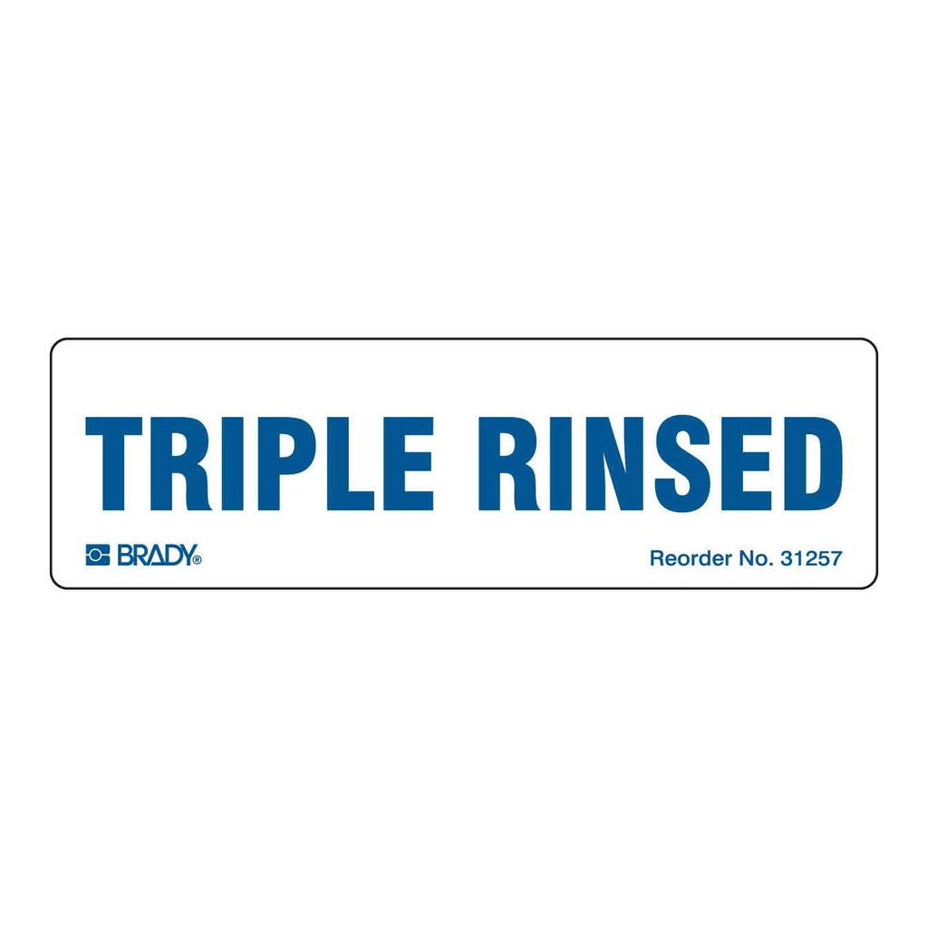 Brady Triple Rinsed Labels