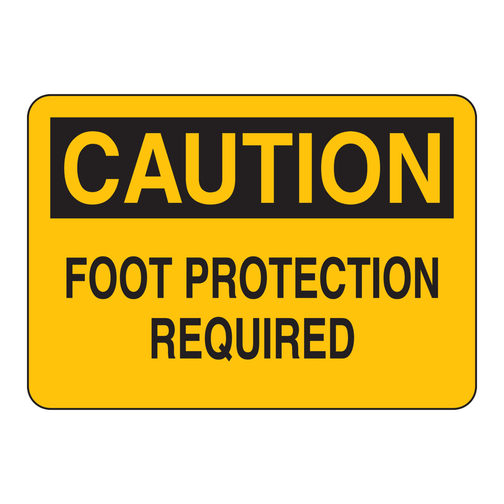 Brady CAUTION Foot Protection Required Sign