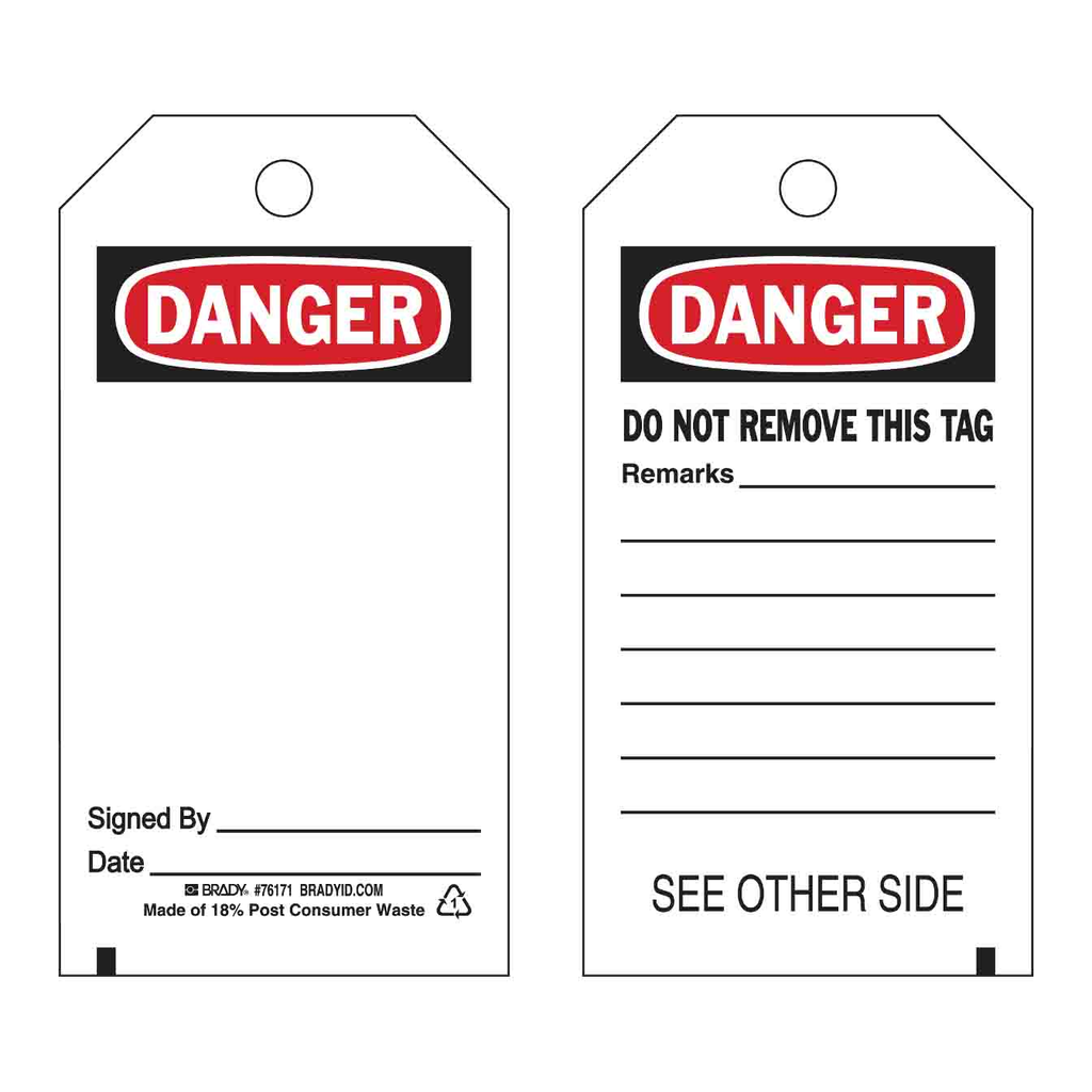 Brady Accident Prevention Tags - (DANGER)