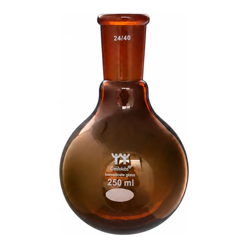 죠인트 갈색 둥근 플라스크 (Flask, Round bottom With joint, Amber) - 경질1급