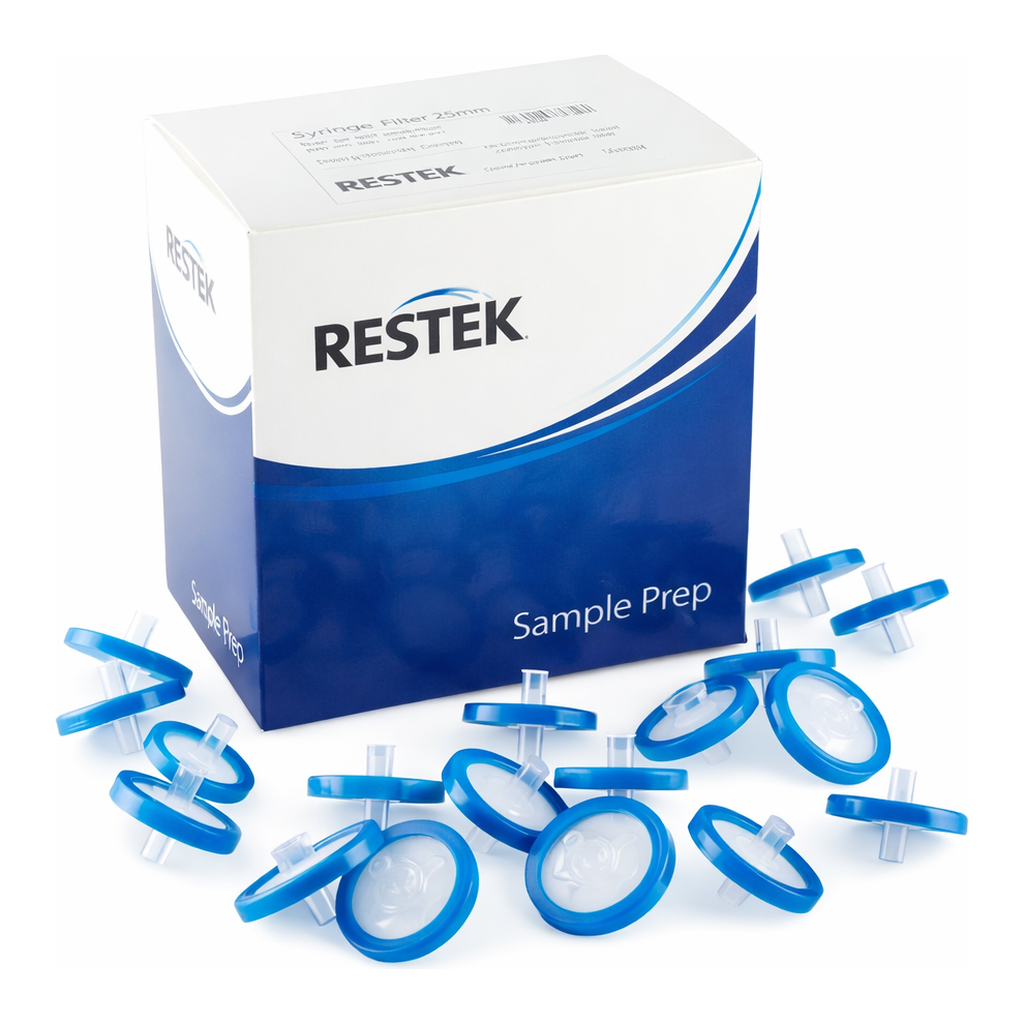 Restek Syringe Filter, 30mm, 0.22um PVDF Blue Luer Lock 100-pk