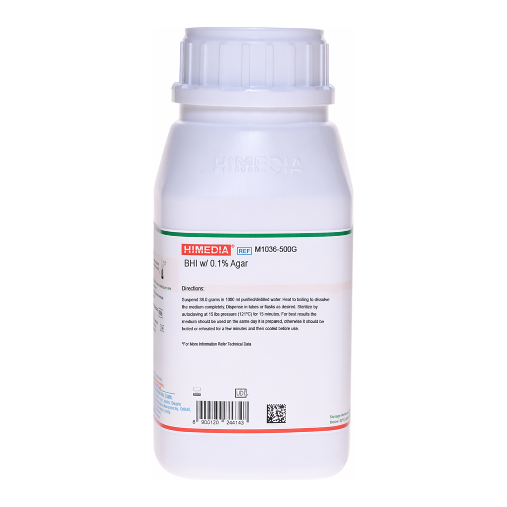 Himedia BHI w/0.1% Agar (Brain Heart Infusion w/ 0.1% Agar)