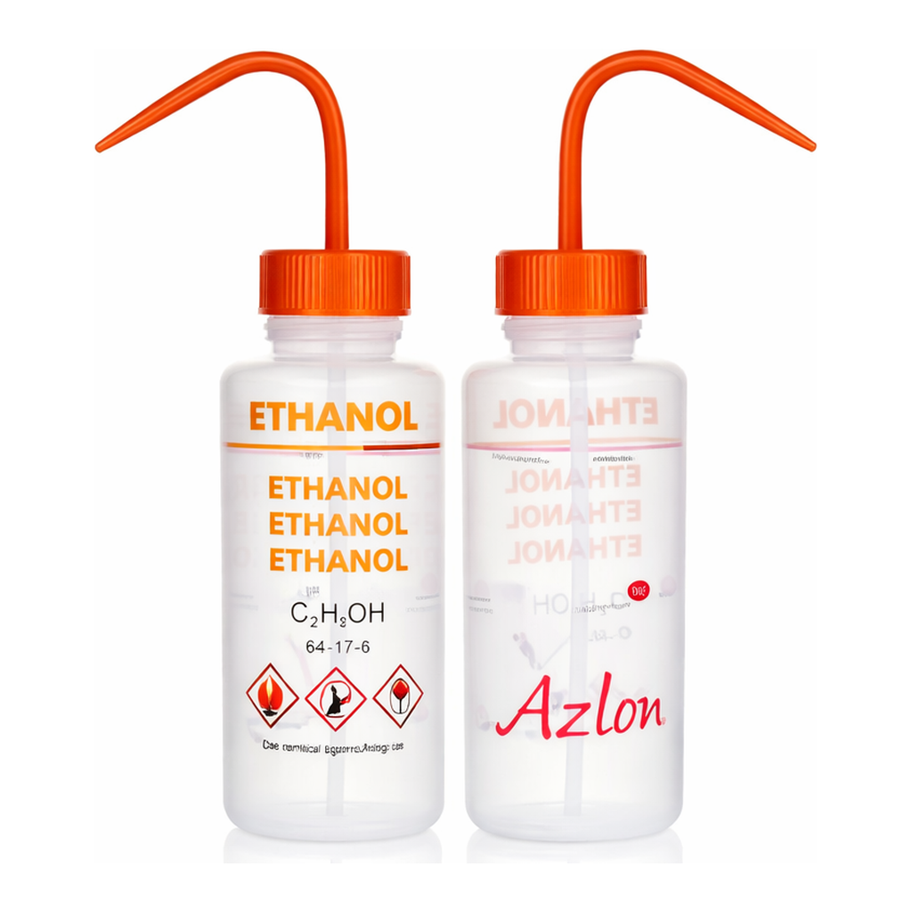 Merck AzlonÂ Multi-Lingual Safety Wash Bottles With Driplok Vapor Venting