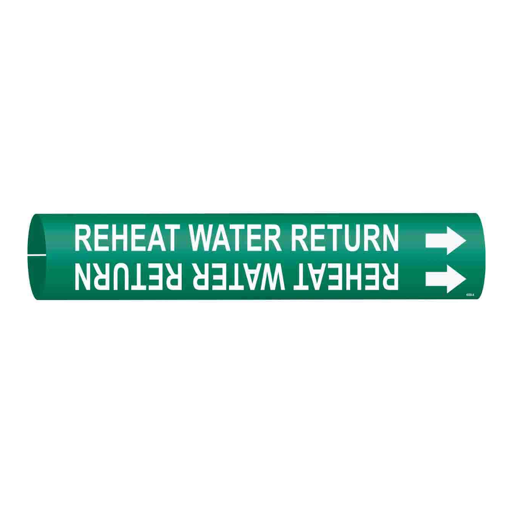 Brady REHEAT WATER SUPPLY Snap-On Pipe Marker
