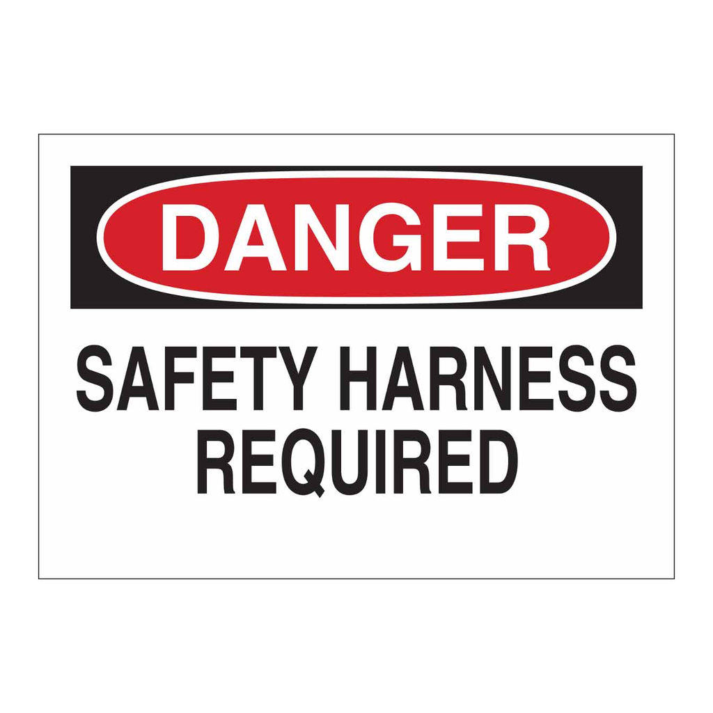 Brady DANGER Safety Harness Required Sign