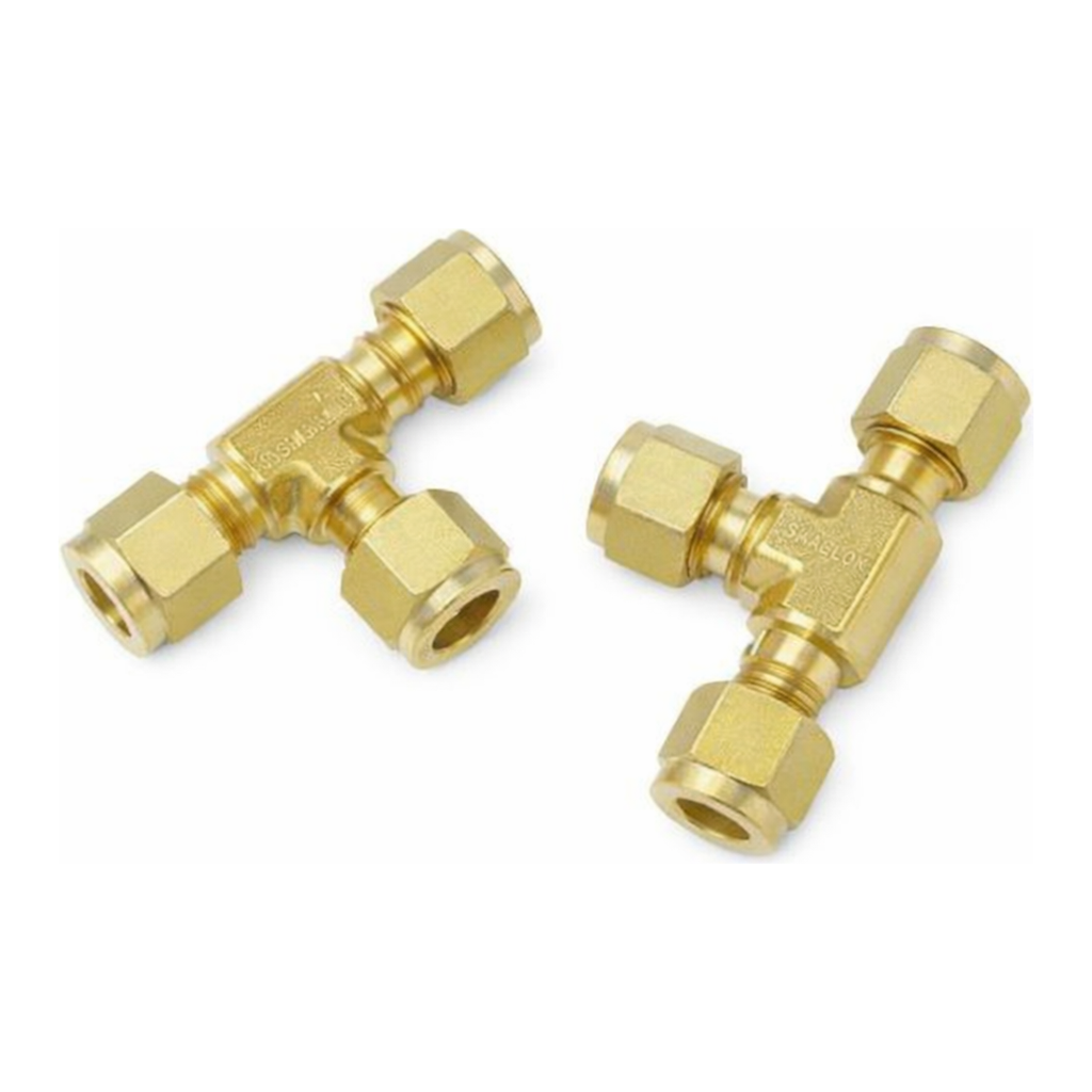 Restek Swagelok Fitting, Brass, 1/4in Tee, 2-pk