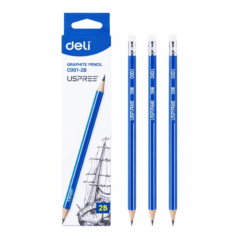 OFFICENEX DELI EC001 블루 삼각연필 2B (12자루/타)