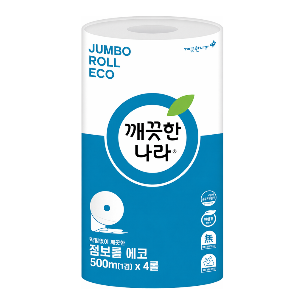 OFFICENEX [P]깨끗한나라 점보롤 화장지 ECO(1겹/500M*4롤)