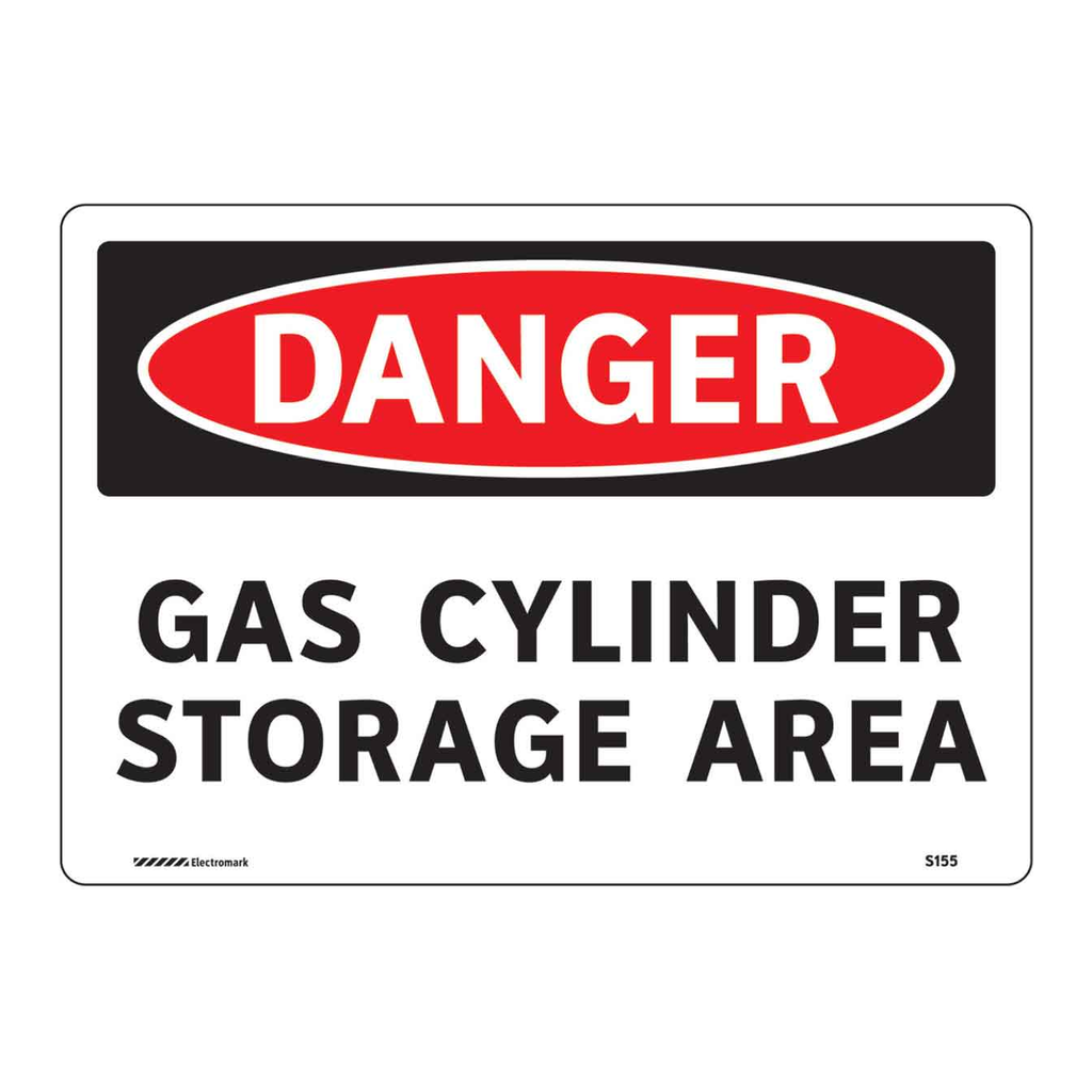 Brady DANGER Gas Cylinder Storage Area Sign