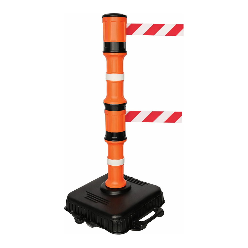 Brady EasyExtend Retractable Barrier System - Double Head Units, Post w/Base