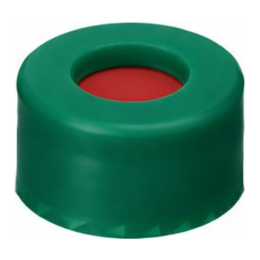 Restek Caps, Short Screw, 9mm Green PTFE/Sil/PTFE Pack of 100