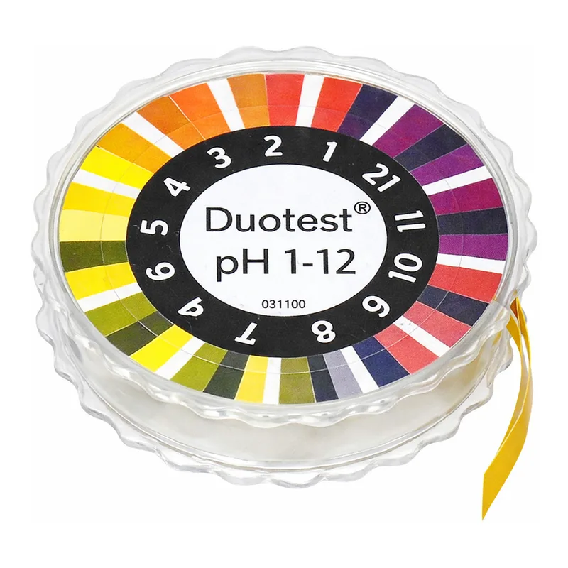 pH test paper Duotest with two indicator zones