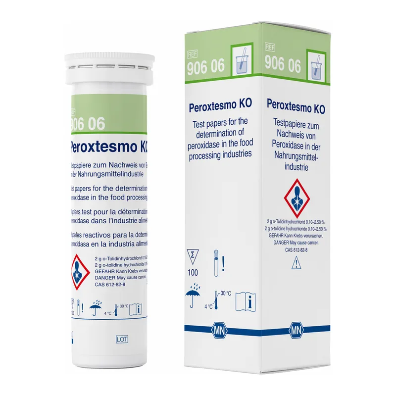 Qualitative test paper Peroxtesmo KO for Peroxidase in food