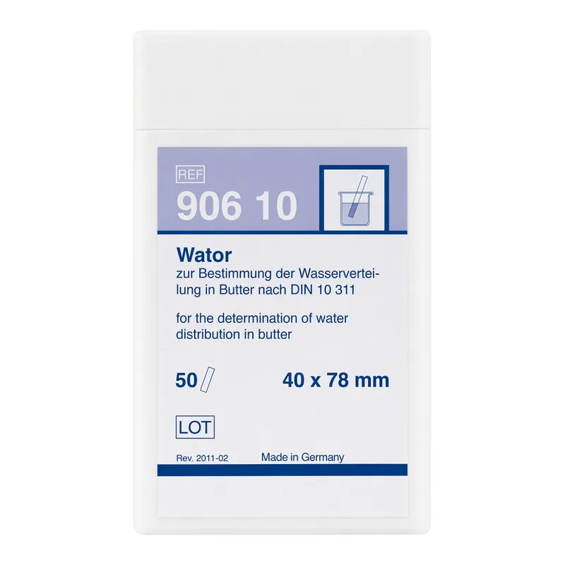 Qualitative test paper Wator for Water determination in butter