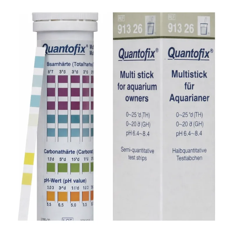 Semi-quantitative test strips QUANTOFIX Multistick for aquarium owners 100 tests