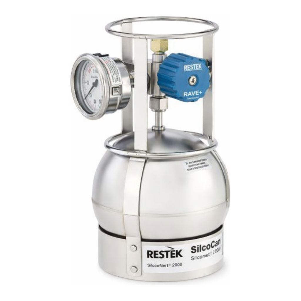 Restek SilcoCan Canister 1L with 3-Port RAVE+ with Gauge