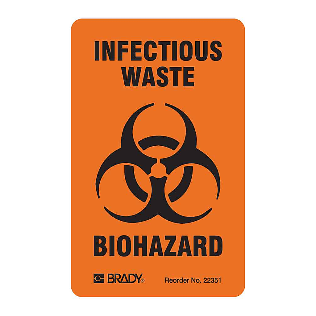 Brady Infectious Waste Biohazard Labels