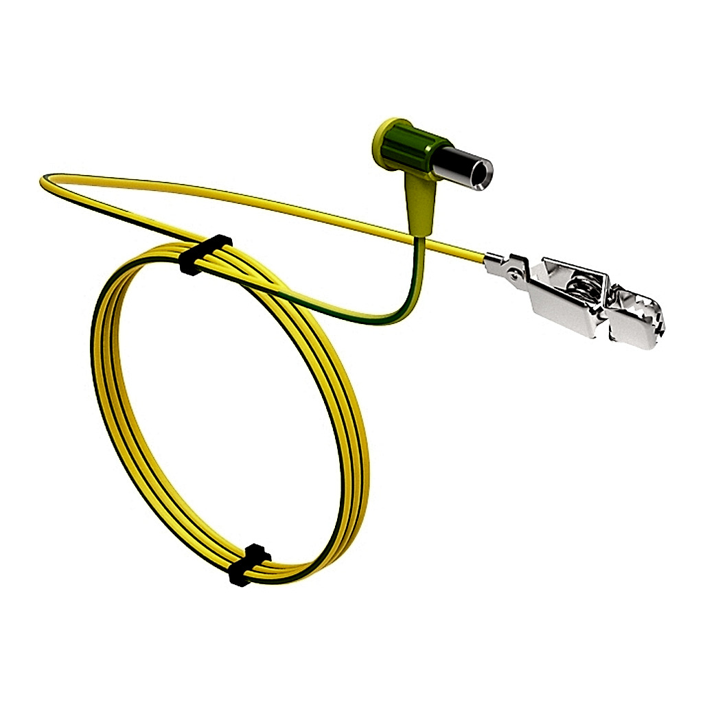 Grounding cable, MC plug + clamp, 1.5m