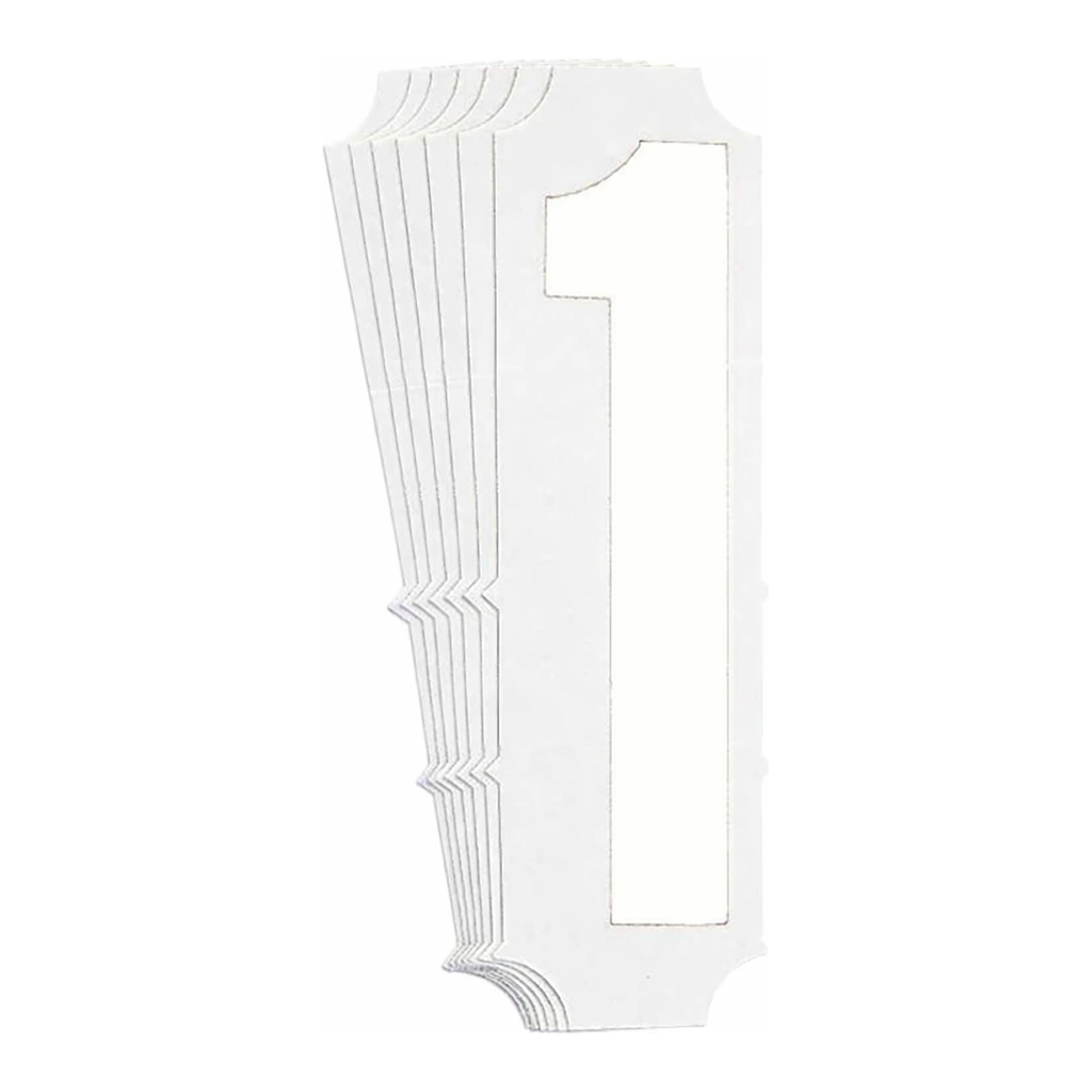 Brady 3" White Gothic Font Quik-Align Self-Spacing Numbers and Letters