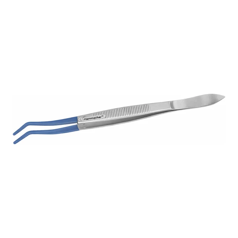 Daihan Science Hammacher Premium Convenient Rubber Coated-tip Forceps, Curved-type, L165mm, Me